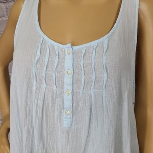 BP Nordstrom Sheer Blue Babydool Peasant Tank Top